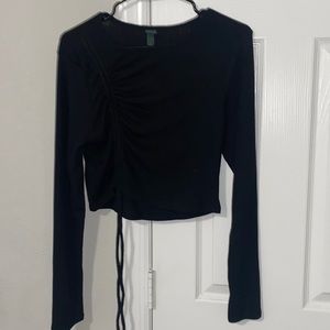 Brand New still with a tag! Black crop top shirt, size large